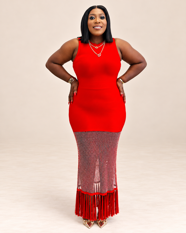 Ravelle Prism Fringe Bandage Dress