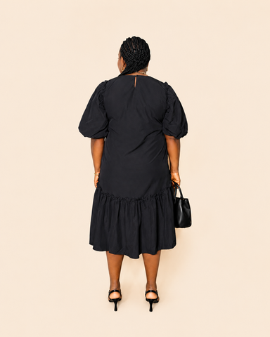 DOLLED UP PUFF SLEEVE DRESS