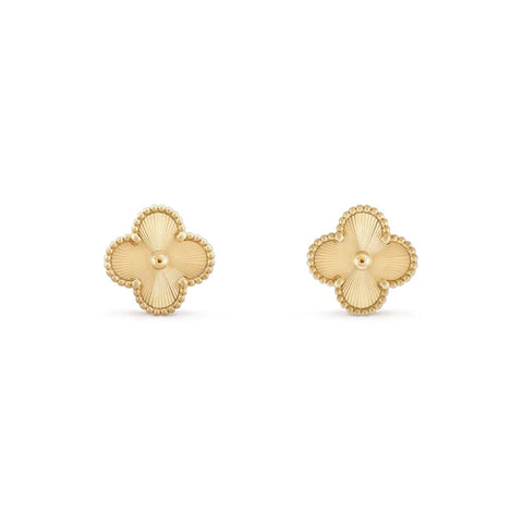 Clover Leaf Earrings 925 Silver, 18K Gold Plated