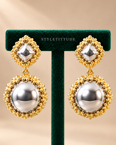 Mavis Two-Tone Statement Earrings