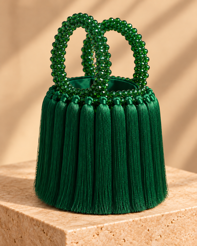 Signature Royale Handcrafted Beaded Fringe Bag