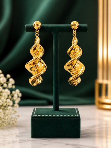 NOVÉA Twist Drop Earrings – Gold