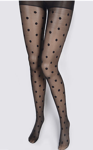 Polkadot Stocking Tights (Black)