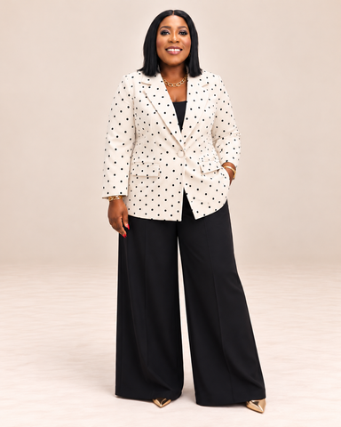 Camille Polka Dot Boyfriend Blazer