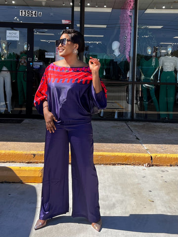 CHERIE SATIN BATWING BLOUSE