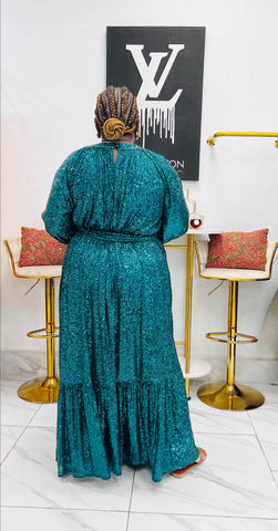 Emerelle Sequin Maxi Dress - Dark Green 3xlarge By Styletittudeapparelusa Emerelle Sequin Maxi Dress - Dark Green 3xlarge By Styletittudeapparelusa