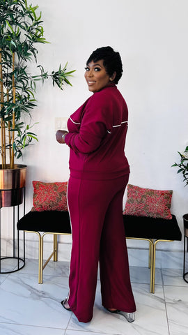 CARMINE ZIP UP WIDE LEG MATCHING SET