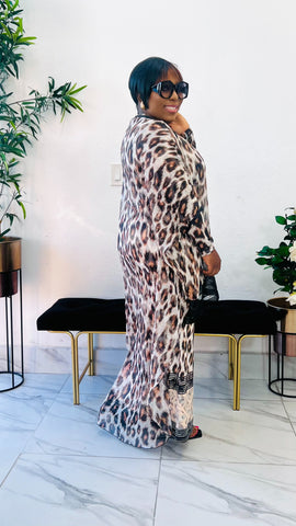 KENYATTA ANIMAL PRINT 2 PIECE DRESS SET