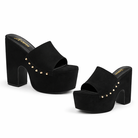 MODENA PLATFORM STUDD MULE (Black)