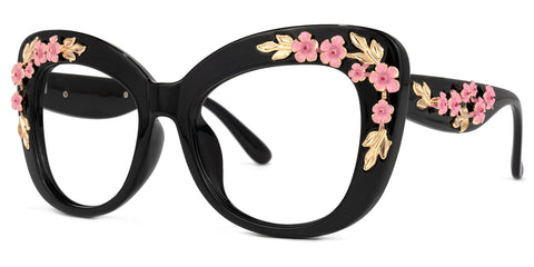 HAVANA FLORAL CLEAR SUNGLASSES