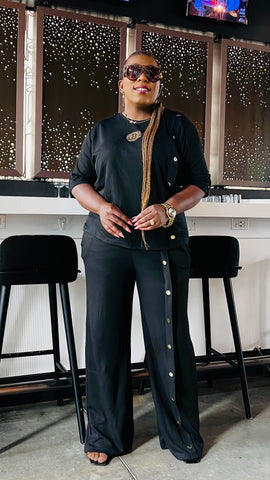 Onyx Button Detail Pant Set