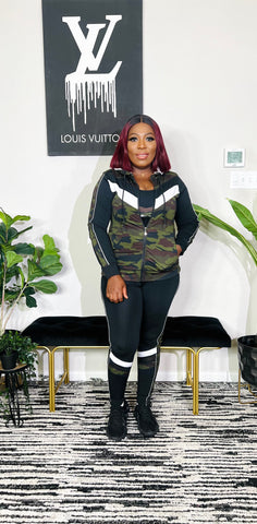 CAMO STRIPED 3PC LOUNGE ACTIVEWEAR SET