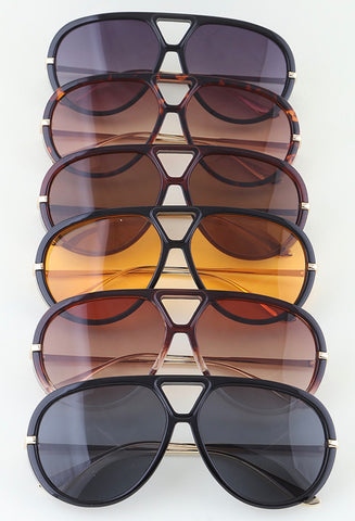 Triara Luxe Aviator Oversized Gradient Shield Sunglasses