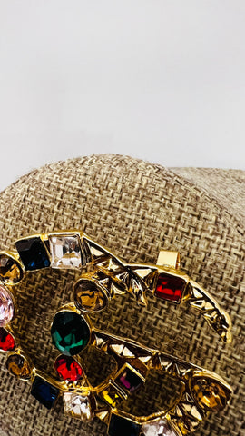MARVIN MULTICOLOR STONES BROOCH PIN