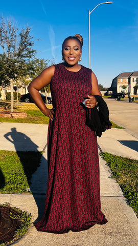 Sovereign Monogram Luxe 2 Piece Maxi Dress & Bomber Jacket Set