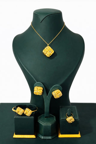 Eliora Square 18k Gold Plated 5 Piece Jewelry Set