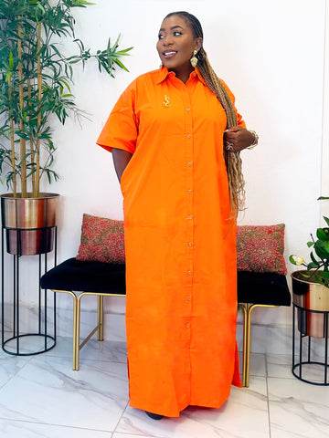 LETICIA COTTON MAXI DRESS (Orange)