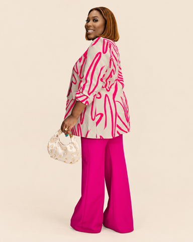 Vivid Strokes Abstract Oversized Blazer