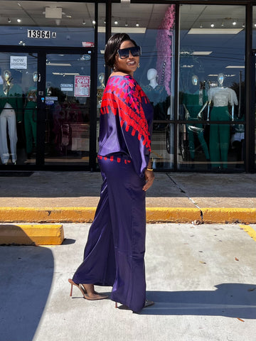 CHERIE SATIN BATWING BLOUSE