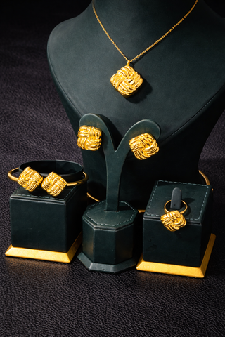 Eliora Square 18k Gold Plated 5 Piece Jewelry Set