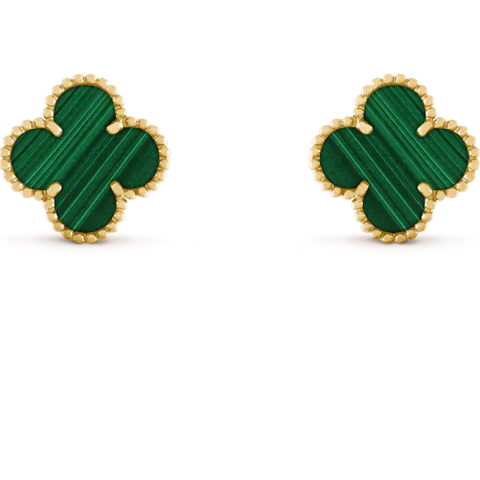 Clover Leaf Earrings 925 Silver, 18K Gold Plated