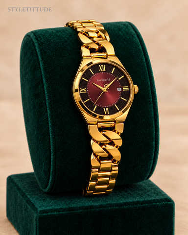 Windsor Cuban-Link Bracelet Watch – Gold