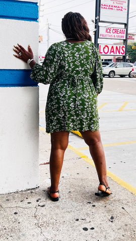 FLORA SQUARE NECK SWING MINI DRESS