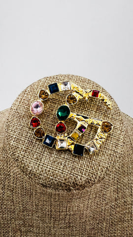 MARVIN MULTICOLOR STONES BROOCH PIN