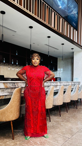 CARDI EXCLUSIVE LUXURY VINTAGE DRESS (Red)