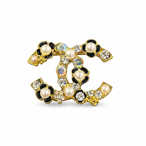 Terra Exclusive Pearl Stoned Floral Brooch Pin