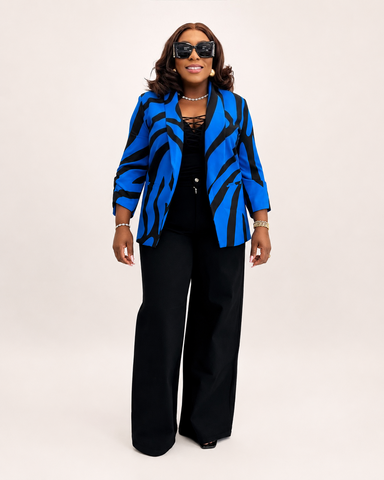 Verona Abstract Print Open Blazer