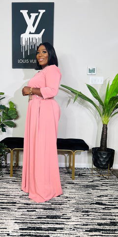MILTON EXCLUSIVE WIDE LEG OVERSIZED JUMPSUIT (Mauve Pink)