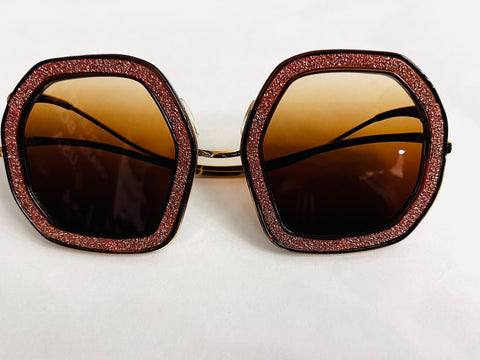 ARIANA GEOMETRIC GLITTER SUNGLASSES