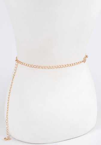DIADEM Rhinestone Metal Chain Belt