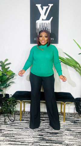 Vinisha Side Chain Long sleeve Sweater Top ( Green)