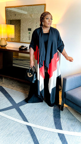 MONTANA WATERFALL EXCLUSIVE KIMONO DRESS (Black/ Multi)