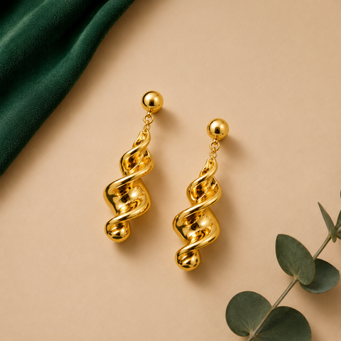 NOVÉA Twist Drop Earrings – Gold