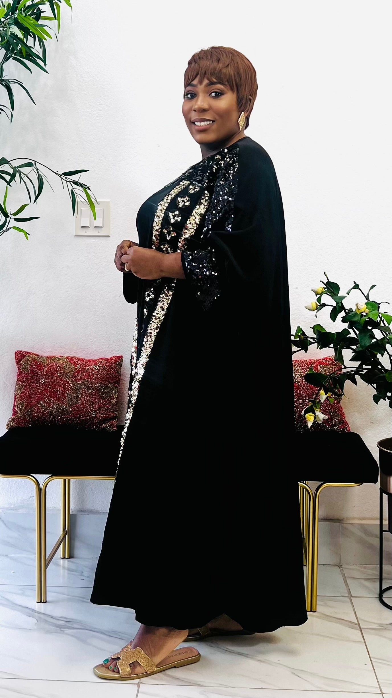 black kaftan dress Natasha African Maxi Bohemian Jacket from Maison de Marrakech Short Kaftan Dresses for Women: