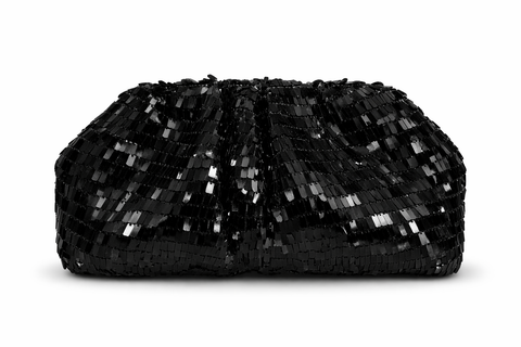Luminara Black Sequin Clutch Bag