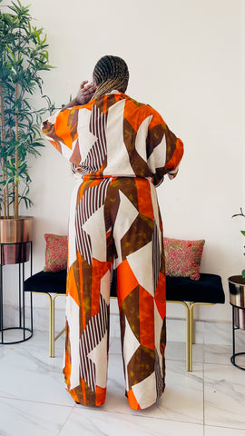 GEO SUNRISE OVERSIZED SHIRT / PANT SET