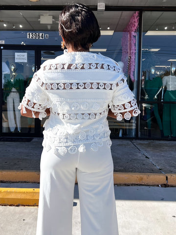 ZAYLA NAUTICAL APPLIQUÉ TOP