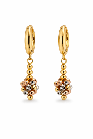 ZELARA 3-Tone Diamond-Cut Long Necklace & Drop Earring Set