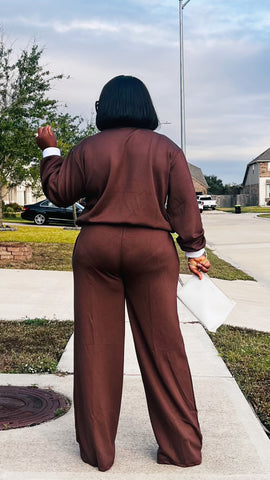 The ZARIA Stripe Luxe Set (Brown)