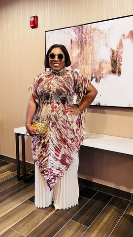 ATHENS MIYAKE MICRO PLEAT 3 PIECE PANT SET (Nude)