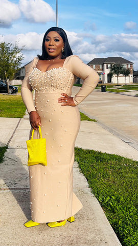 Arabelle Pearl Bandage Dress