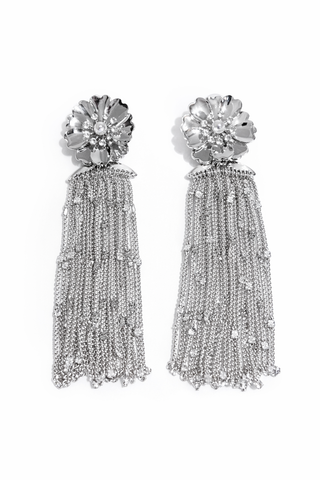 Velour Bloom Tassel Earrings