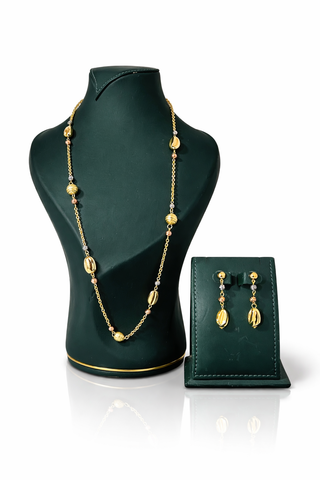 TAYLOR LONG NECKLACE & EARRING SET ( Gold )