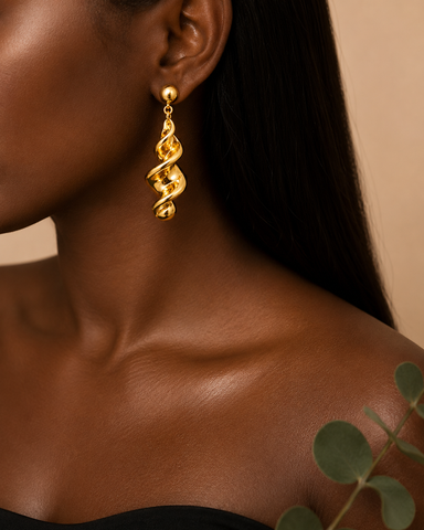NOVÉA Twist Drop Earrings – Gold