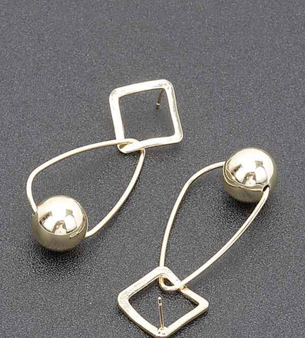 PRISCILLA BALL DROP PIN EARRINGS (Silver)