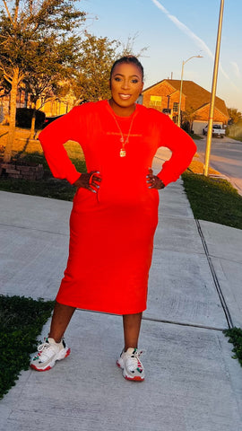 Elisabetta Long-Sleeve Sweatshirt Midi Dress